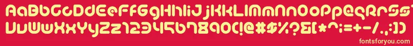 TeacherA Font – Yellow Fonts on Red Background