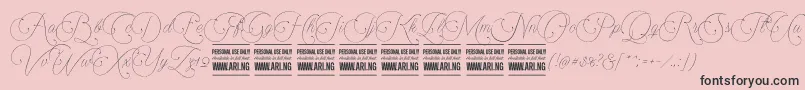 Encinascript1Personal Font – Black Fonts on Pink Background