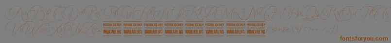 Encinascript1Personal Font – Brown Fonts on Gray Background