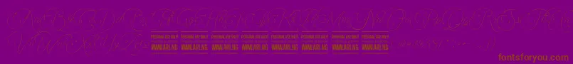 Encinascript1Personal Font – Brown Fonts on Purple Background