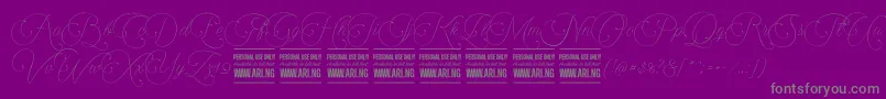 Encinascript1Personal-Schriftart – Graue Schriften auf violettem Hintergrund