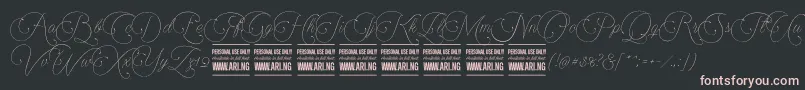 Encinascript1Personal Font – Pink Fonts on Black Background