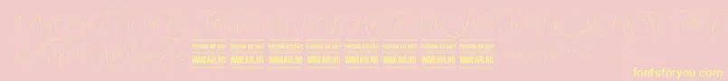 Encinascript1Personal Font – Yellow Fonts on Pink Background