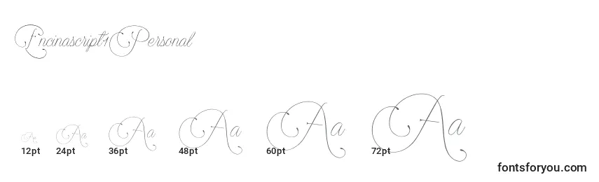 Encinascript1Personal Font Sizes