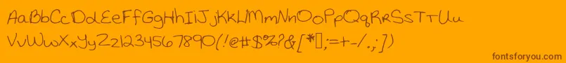 Katiethompsonshandwriting Font – Brown Fonts on Orange Background