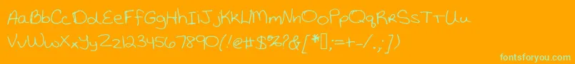 Katiethompsonshandwriting Font – Green Fonts on Orange Background