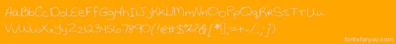 Katiethompsonshandwriting Font – Pink Fonts on Orange Background