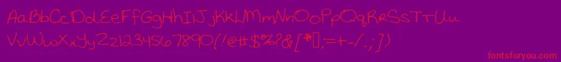 Katiethompsonshandwriting Font – Red Fonts on Purple Background
