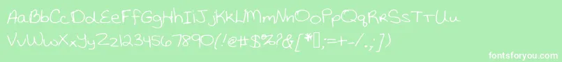 Katiethompsonshandwriting Font – White Fonts on Green Background
