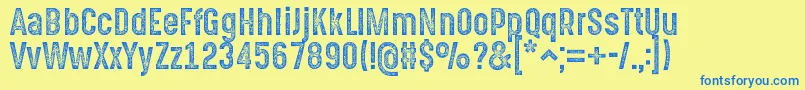GotchaGothicStampBasic Font – Blue Fonts on Yellow Background