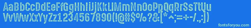 GotchaGothicStampBasic-Schriftart – Grüne Schriften auf blauem Hintergrund