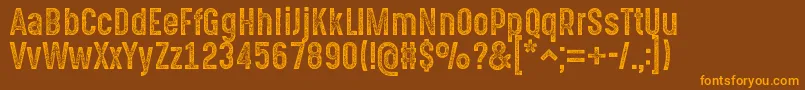 GotchaGothicStampBasic Font – Orange Fonts on Brown Background