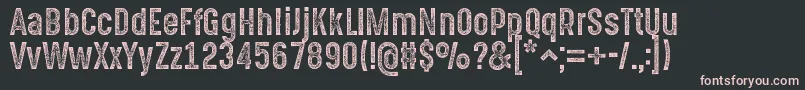 Fonte GotchaGothicStampBasic – fontes rosa em um fundo preto