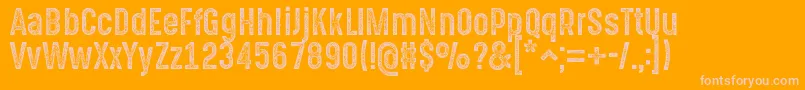 GotchaGothicStampBasic Font – Pink Fonts on Orange Background