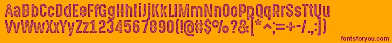 GotchaGothicStampBasic Font – Purple Fonts on Orange Background
