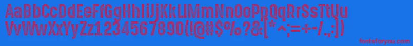 GotchaGothicStampBasic Font – Red Fonts on Blue Background