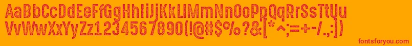 GotchaGothicStampBasic Font – Red Fonts on Orange Background