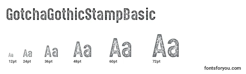 GotchaGothicStampBasic Font Sizes