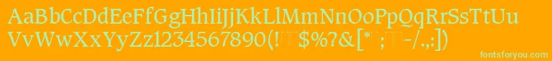 Weitere Informationen zur CaxtonRomanBookPlain-Schriftart CaxtonRomanBookPlain-Schriftart – Grüne Schriften auf orangefarbenem Hintergrund