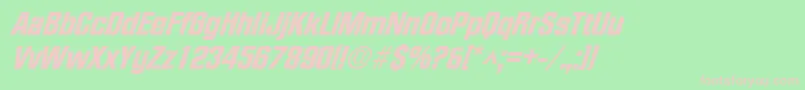 FacetheavyXitalicRegular Font – Pink Fonts on Green Background