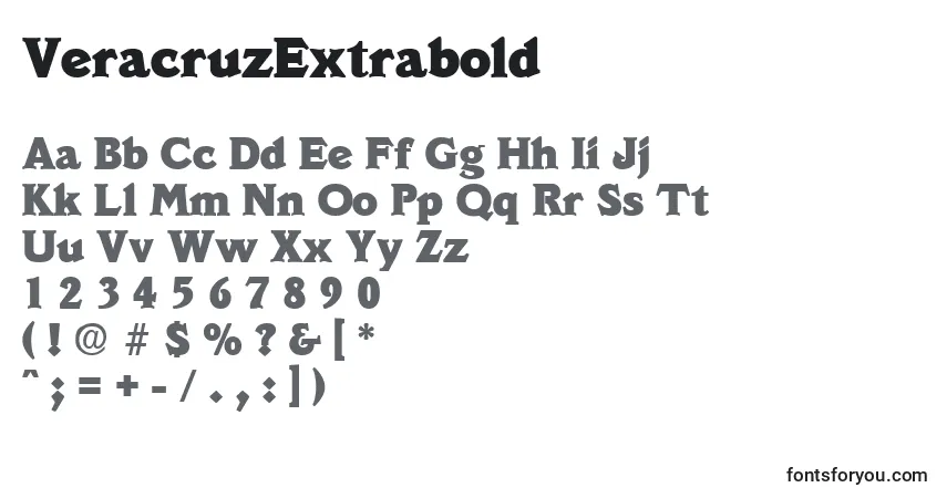 Schriftart VeracruzExtrabold – Alphabet, Zahlen, spezielle Symbole