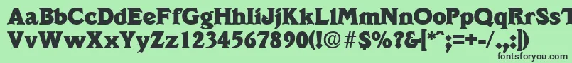 フォントVeracruzExtrabold – 緑の背景に黒い文字