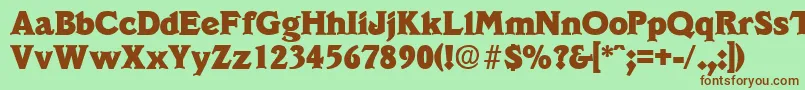 VeracruzExtrabold Font – Brown Fonts on Green Background