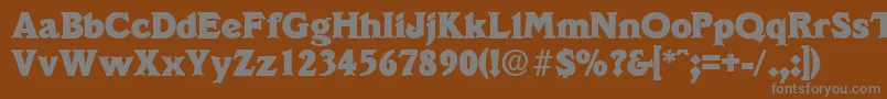 VeracruzExtrabold-fontti – harmaat kirjasimet ruskealla taustalla