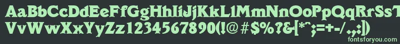 VeracruzExtrabold Font – Green Fonts on Black Background
