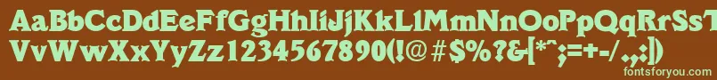 Шрифт VeracruzExtrabold – зелёные шрифты на коричневом фоне