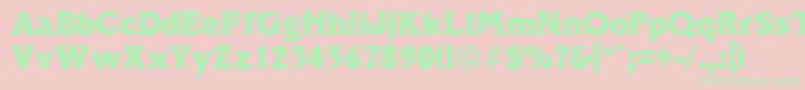 VeracruzExtrabold Font – Green Fonts on Pink Background