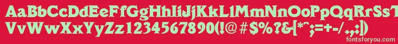 フォントVeracruzExtrabold – 赤い背景に緑の文字