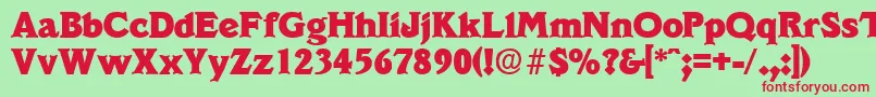 VeracruzExtrabold Font – Red Fonts on Green Background