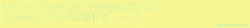 Czcionka AestheteLight – zielone czcionki na żółtym tle
