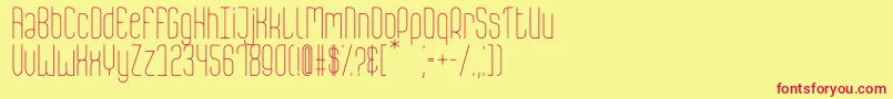 AestheteLight Font – Red Fonts on Yellow Background