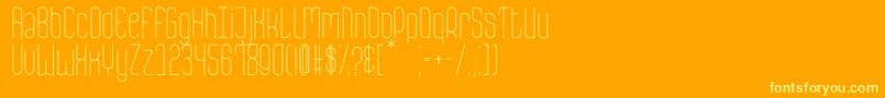 AestheteLight-fontti – keltaiset fontit oranssilla taustalla