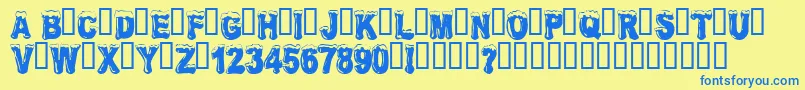 FrostbittenWanker Font – Blue Fonts on Yellow Background