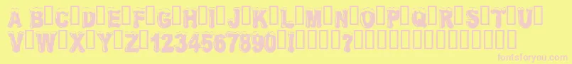 FrostbittenWanker Font – Pink Fonts on Yellow Background