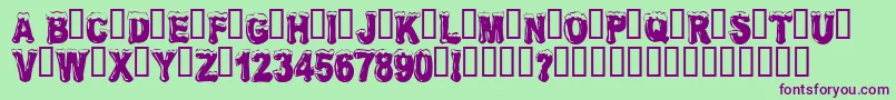 FrostbittenWanker Font – Purple Fonts on Green Background