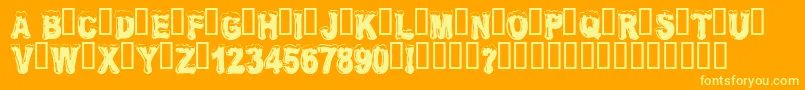 フォントFrostbittenWanker – オレンジの背景に黄色の文字