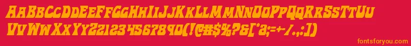 Hippocketcondital Font – Orange Fonts on Red Background