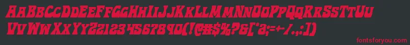 フォントHippocketcondital – 黒い背景に赤い文字