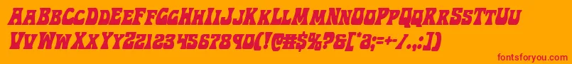 フォントHippocketcondital – オレンジの背景に赤い文字