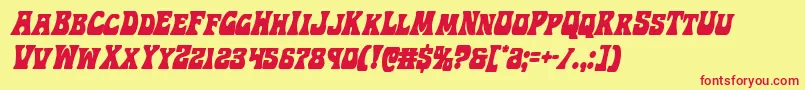 フォントHippocketcondital – 赤い文字の黄色い背景