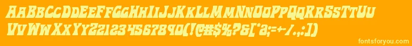 Hippocketcondital Font – Yellow Fonts on Orange Background