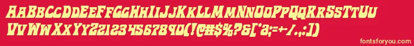 フォントHippocketcondital – 黄色の文字、赤い背景