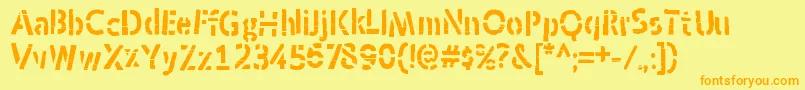 SkraypeRegular Font – Orange Fonts on Yellow Background