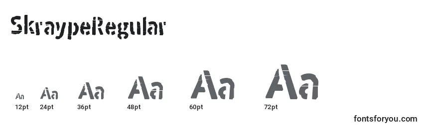 SkraypeRegular Font Sizes