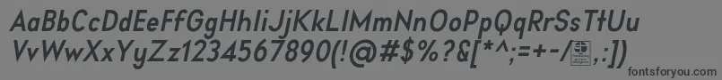 AprikasBoldItalicDemo Font – Black Fonts on Gray Background