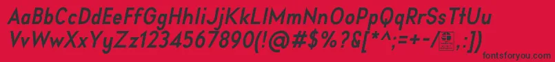 AprikasBoldItalicDemo Font – Black Fonts on Red Background